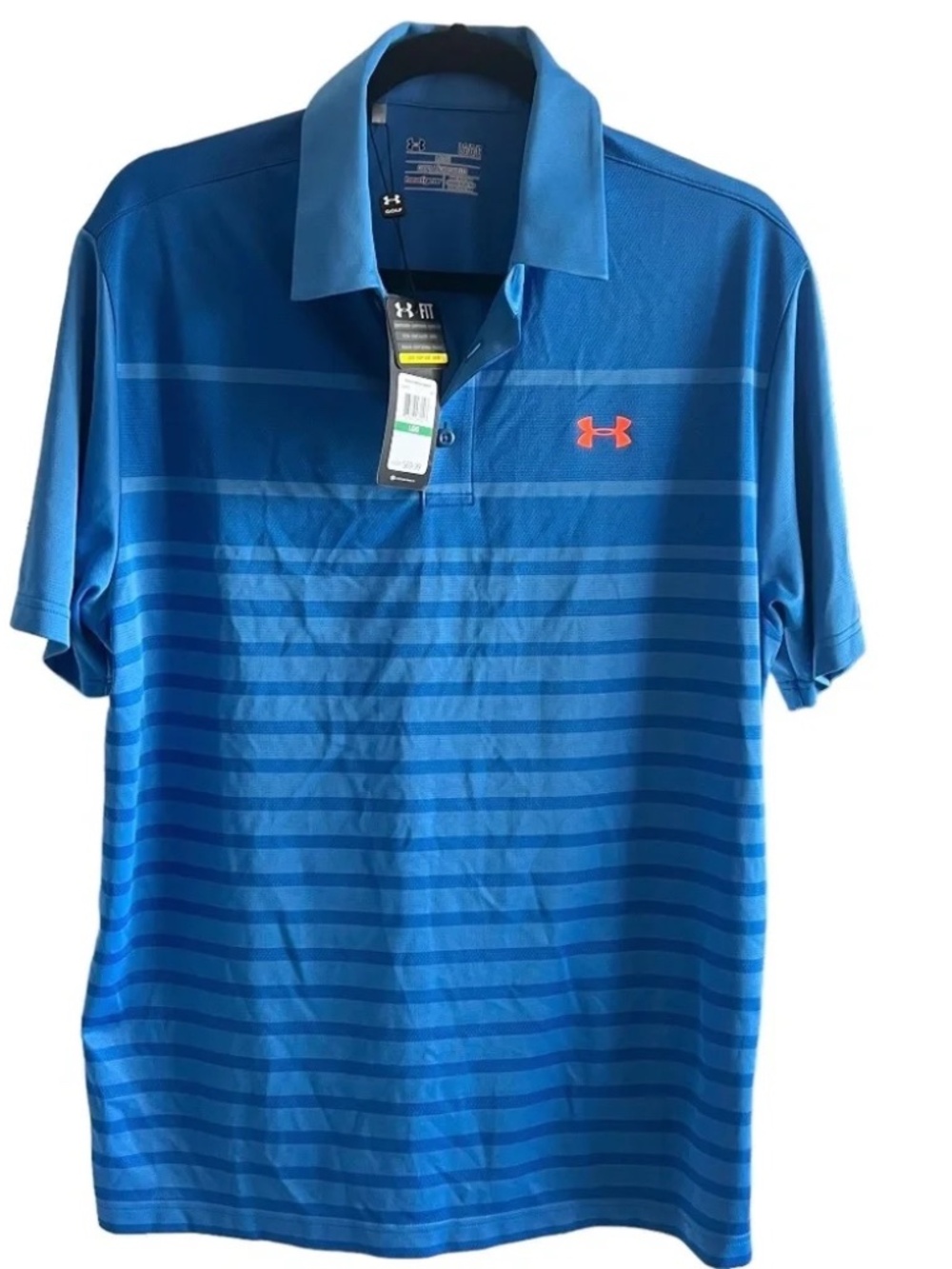 NWT Under Armour Golf Polo S/S Shirt Blue Mens L